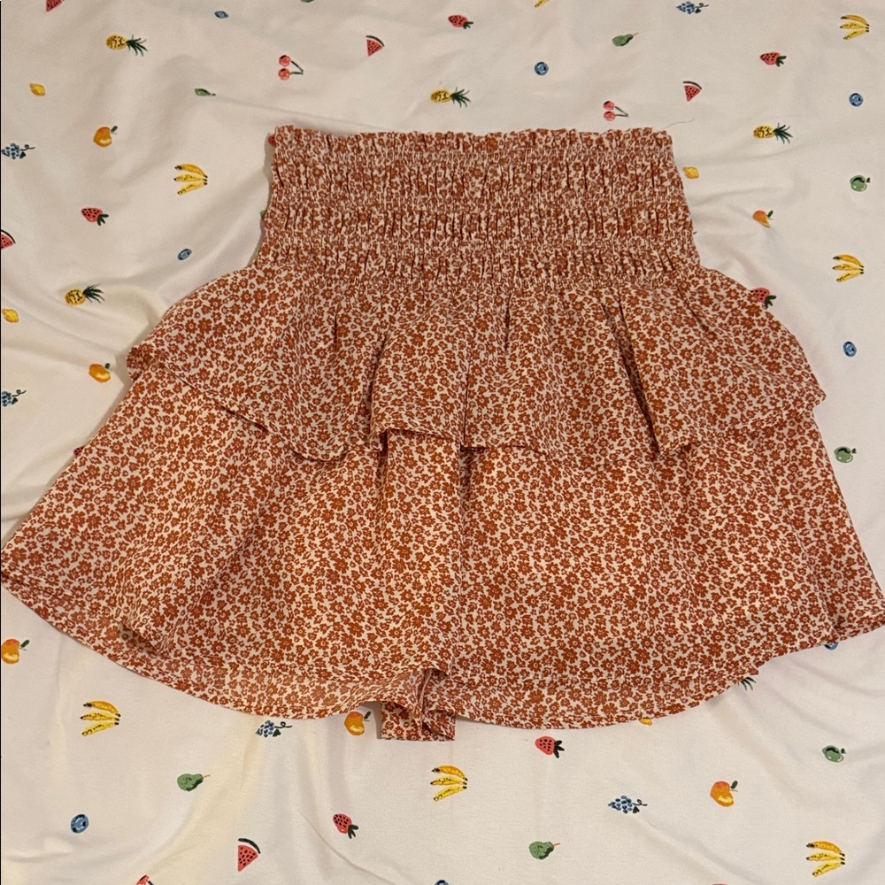 Altar'd State Floral Ruffle Skirt